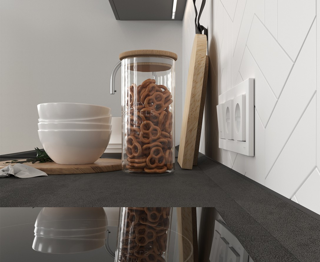 Кухня серого цвета лофт прямая матовая в минималистичном дизайне ТРИЕСТ под заказ от производителя
